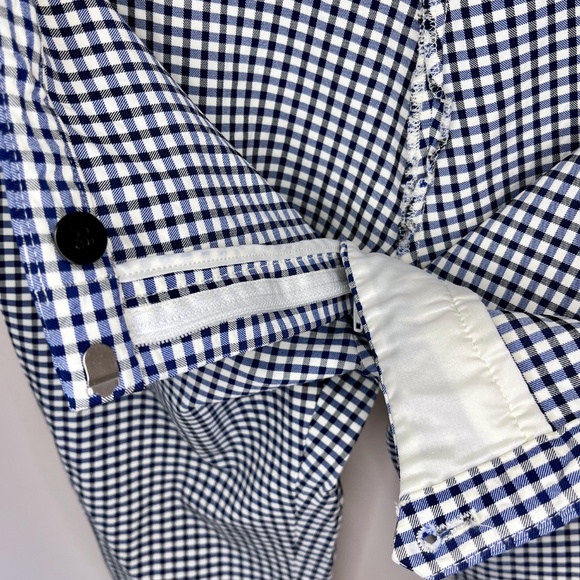 Theory Navy & White Gingham Skinny Pants - Picture 7 of 8